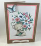 Bear with flower bouquet birthday card - Image 1