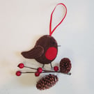 Felt Robin hanging decoration