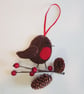 Felt Robin hanging decoration