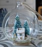 Glass Bauble Christmas Decoration with Cottage Scene - Image 4