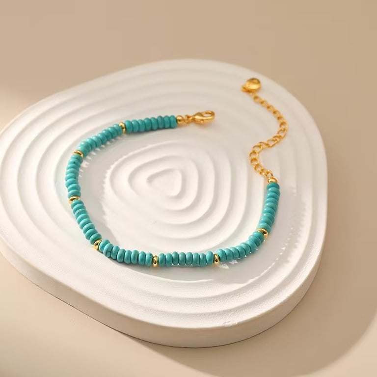 Bohemian style turquoise beaded bracelet