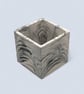 Plant Pot Cube - Unique White with Black Marbling Square Planter - Image 3