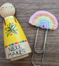 Pastel Rainbow Moonbow giant paperclip bookmark - Image 2