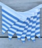 BLUE and WHITE STRIPED BUNTING - double-sided, 7 flags - Image 2