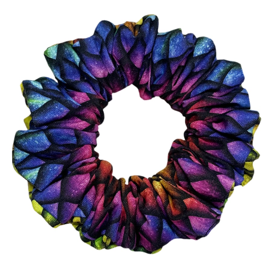 Malinda Hair Scrunchie - Dragon scales rainbow