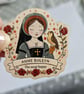 Anne Boleyn Wooden Pin Badge – Tudor Queen Illustration – Eco Friendly UK made