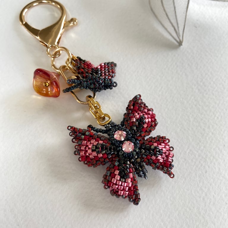 Butterfly Beaded Bag Charm