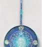 TPVM006-Turtle Totem Mandala Wall Hanging-17.5cm diameter-Blue-Turquoise-Silver - Image 3
