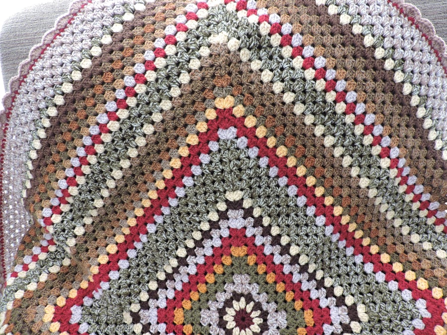 Crochet Lap Blanket Autumn Colours