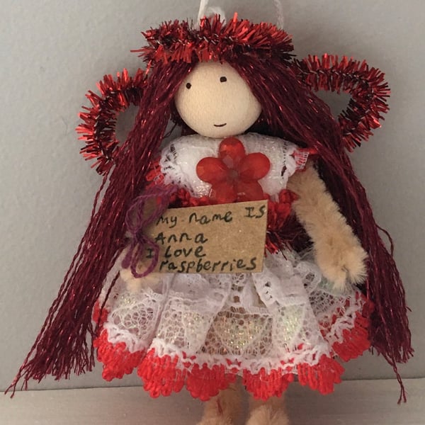 Tiny Red Fairy Doll Decoration 