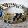 Purple and Green Memory Wire Bracelet