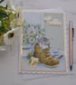 Hello Card Cat Kitten Flowers Birthday Any Occasion Card 3D Luxury Handmade - Image 1