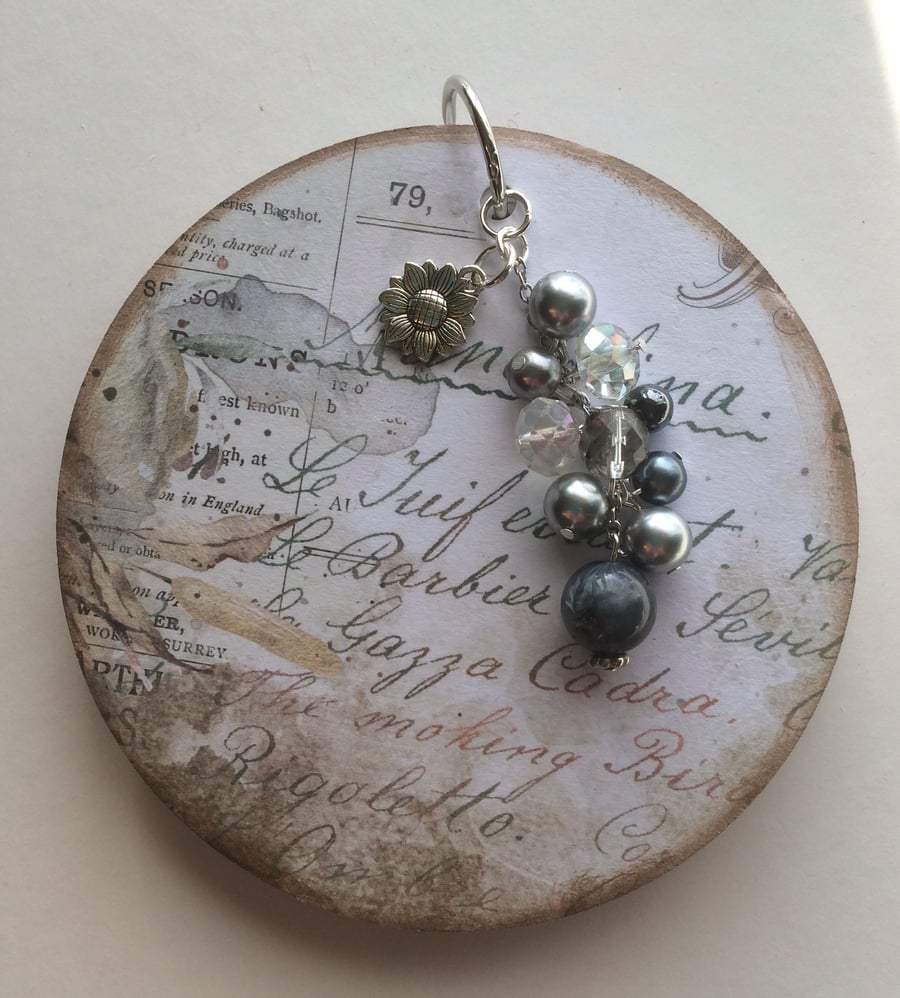 Round Journal in Vintage colours with Beaded Tassle