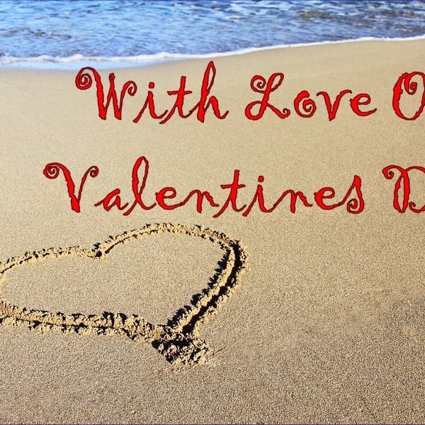 Valentine's Day Card With Love in Sand A5