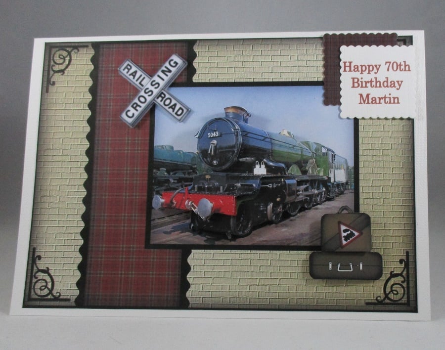 Steam Train 3D Birthday Card, Personalise