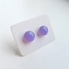 Fused Glass Stud Earrings - Misty Purple