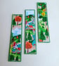 Bookmark, castle village fabric backed with wool felt - Image 1