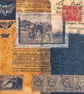 Vintage Paper Collage on Wood Panel, 14.8cms, Free UK Postage (207) - Image 3