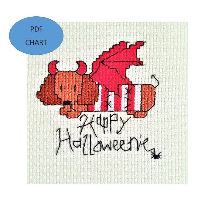 Halloween Dachshund Cross Stitch Pattern: (PDF download Pattern)