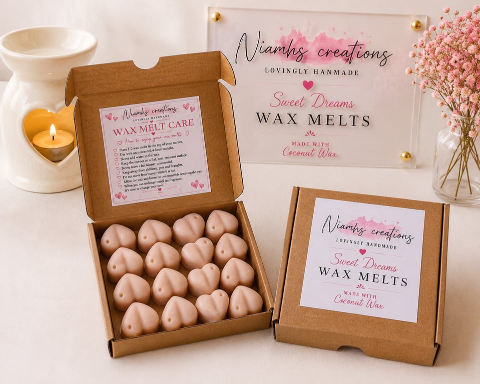 Sweet Dreams Essential Oil Heart Wax Melts: Lavender, Lemon Verbena Blend, 