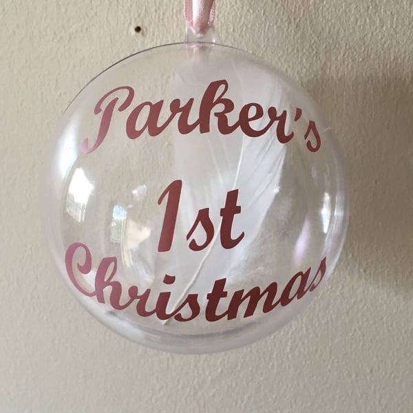 Personalised Baby's First Christmas Bauble, Memory Ornament