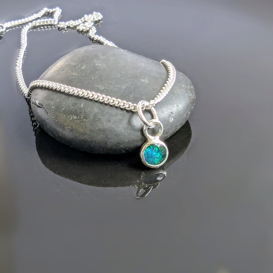 STERLING SILVER Opal Pendant, Handmade Urban Jewellery