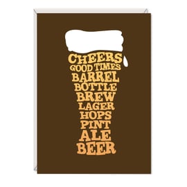 Beer Birthday Word Art Card