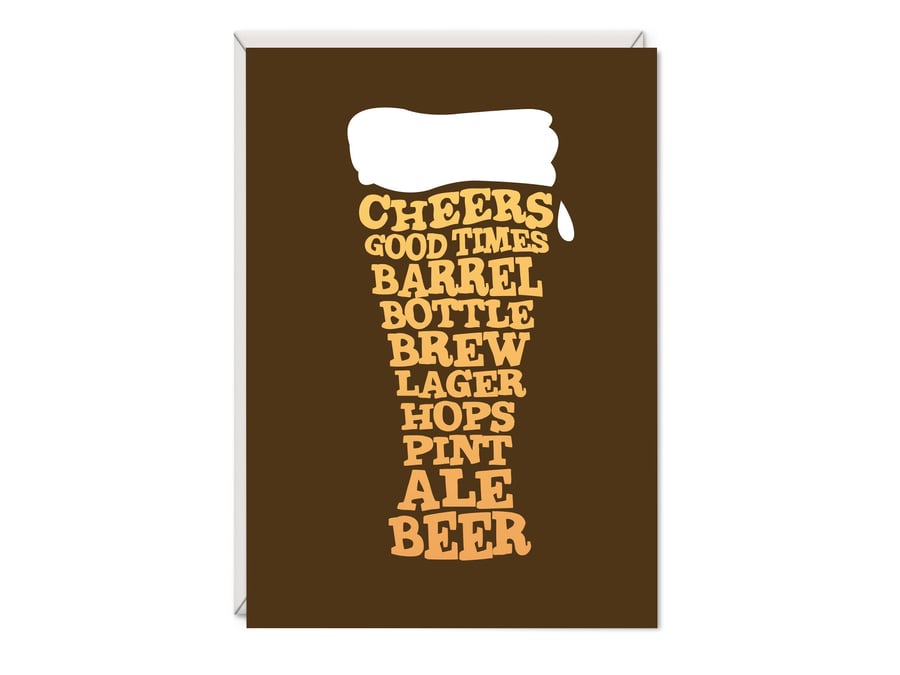 Beer Birthday Word Art Card
