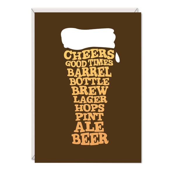 Beer Birthday Word Art Card