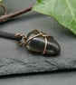 Simple Copper Wire Wrapped Black Pebble Pendant - Image 4