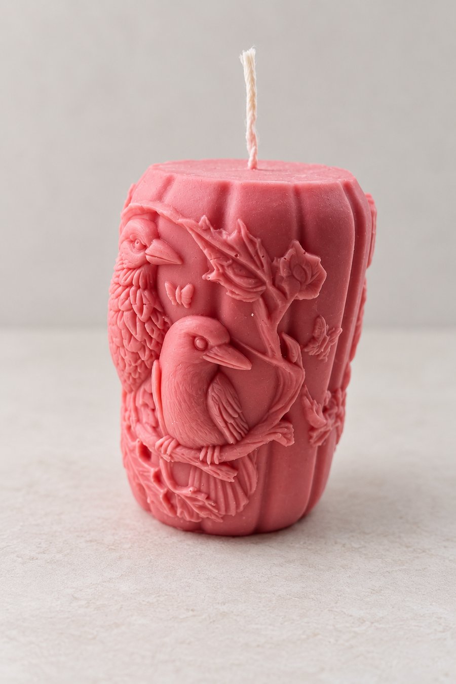 Image of Pink Raven Soy Wax Candle-Handmade Gothic Bird Candle