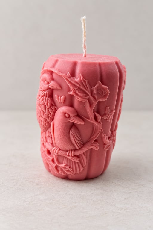 Pink Raven Soy Wax Candle-Handmade Gothic Bird Candle