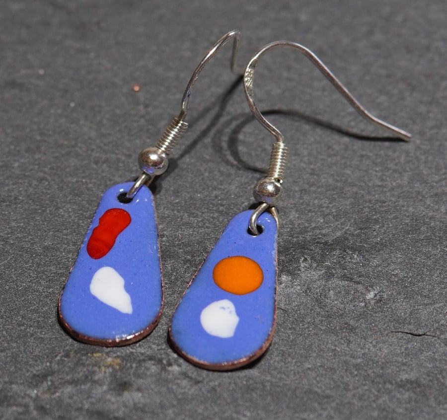 Teardrop enamel earrings