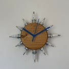 Sunburst Wall Clock, Repurposed Spark Plugs
