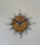 Sunburst Wall Clock, Repurposed Spark Plugs - Image 1