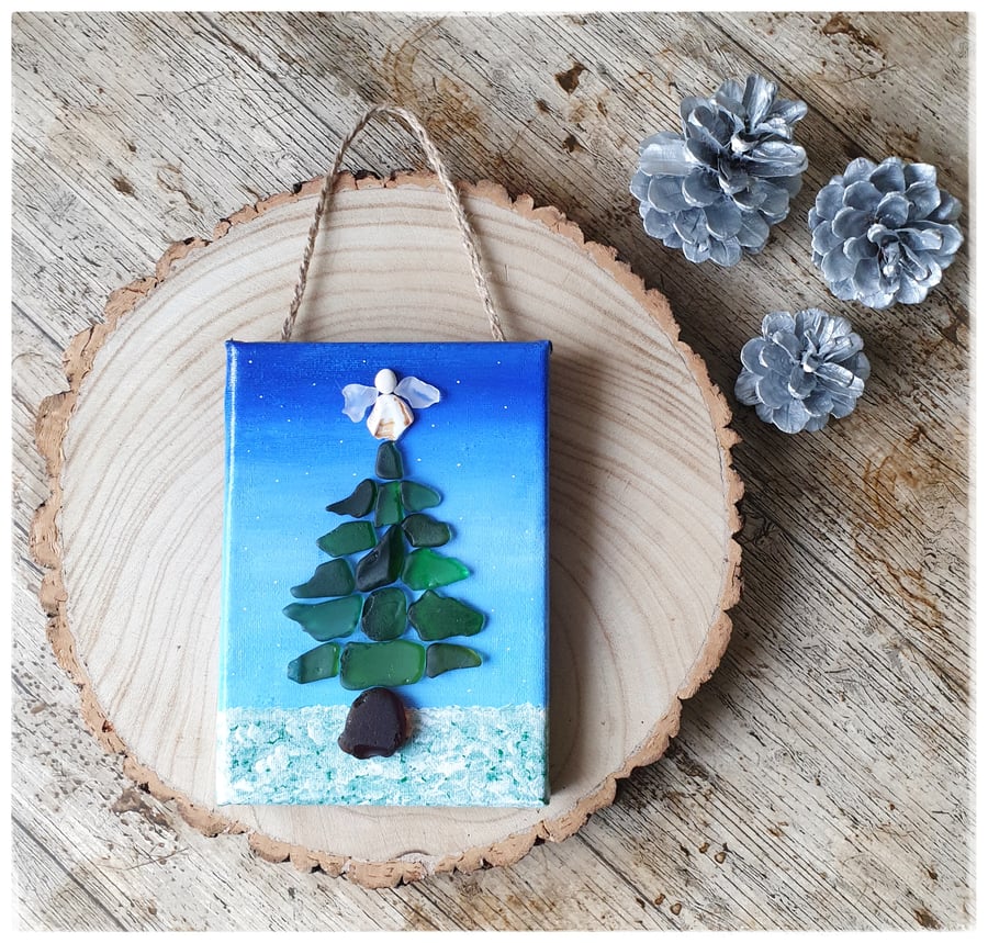 Seaglass and seashell Christmas tree