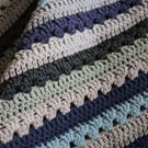 Crochet blanket blues and greens