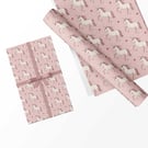 Gift Wrap Pink Unicorns & Matching Gift Tag-Wrapping Paper-LG35