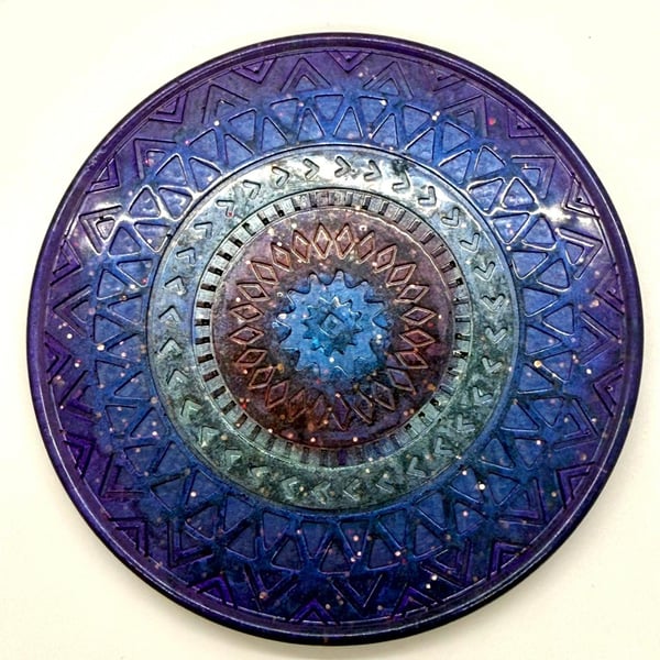 Resin Mandela coaster