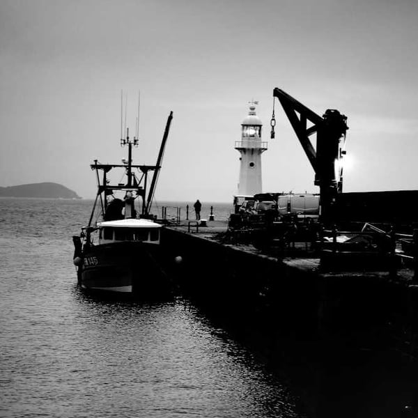Mevagissey Print, Fishing, Cornwall Photo Picture Lighthouse Boats