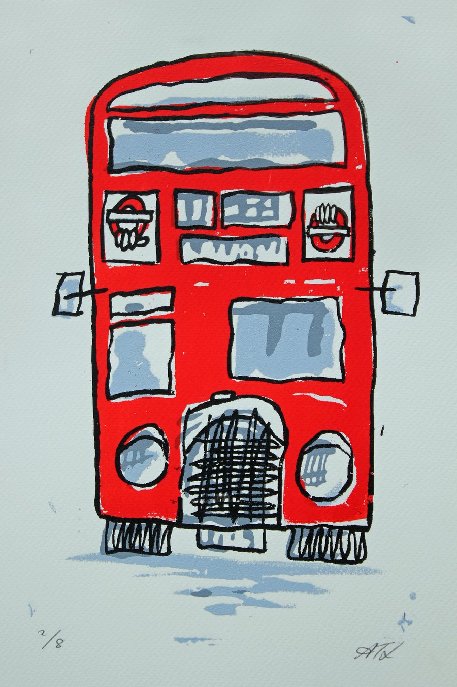 Red London Bus Limited Edition Screen Print 