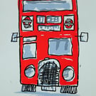 Red London Bus Limited Edition Screen Print 
