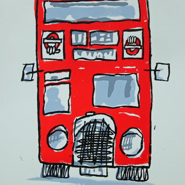 Red London Bus Limited Edition Screen Print 