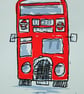 Red London Bus Limited Edition Screen Print 
