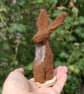 Needle Felt Hare - wool hare - hare ornament - Brown hare - Image 4