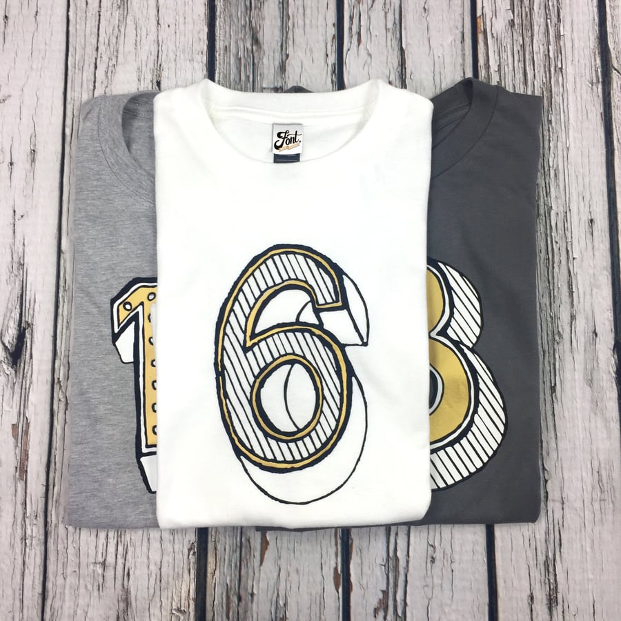 Number Six T-Shirt- kids 6 tshirt- 6th Birthday outfit for boy or girl- Any size