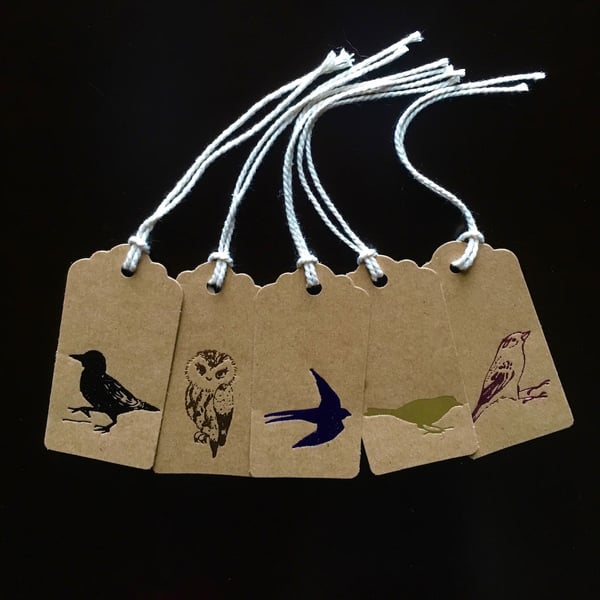 Bird Motif Gift Tags x 10