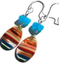 Surfite & Blue Seaglass Earrings Sterling Silver Wire-Wrapped Jewellery Gift - Image 5
