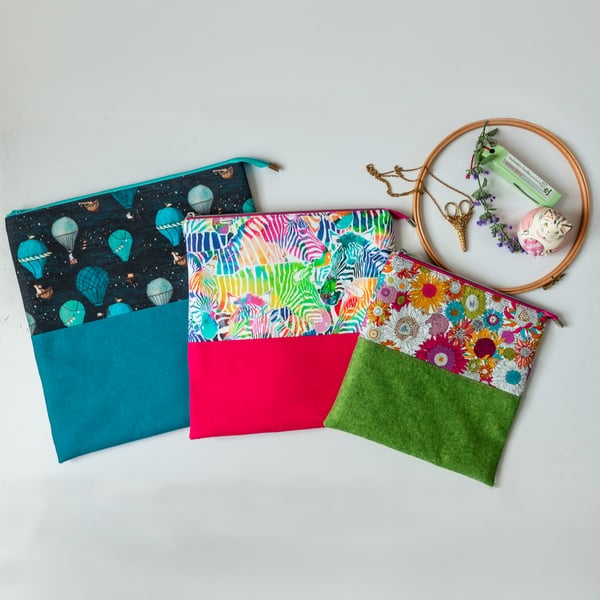 Embroidery, cross stich or tapestry stitchers' project bag