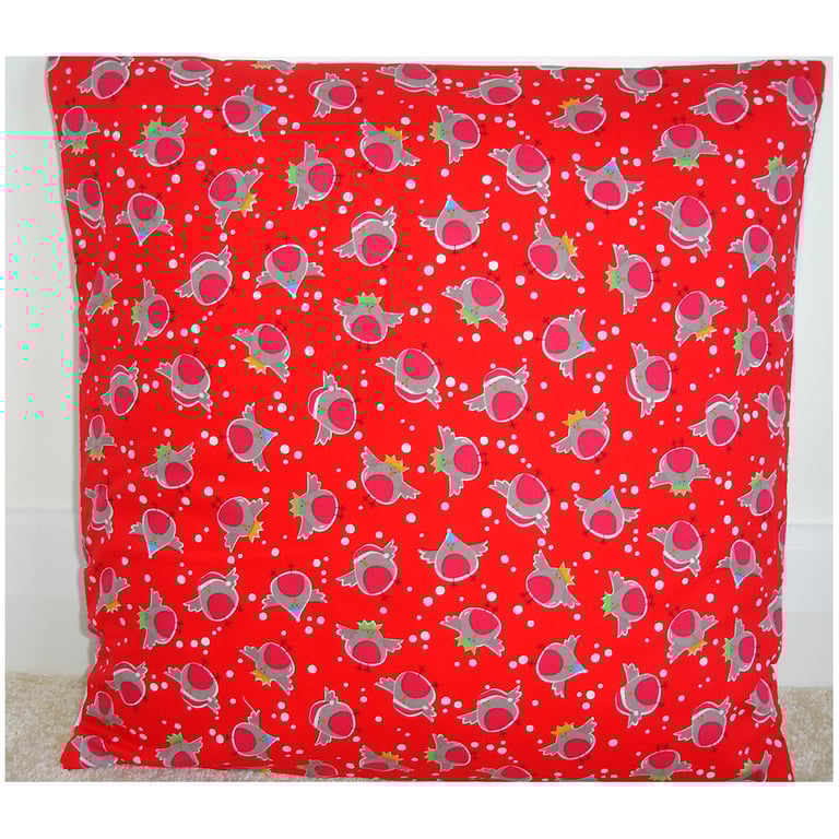 Cute Robins Christmas Cushion Cover Xmas